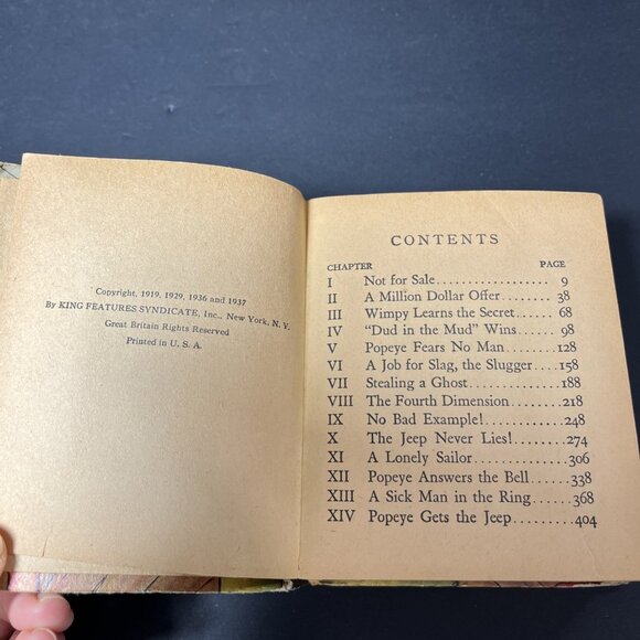 Vintage 1937 Popeye And The Jeep By Segar 1405 Big Little Book HC USA - Picture 8 of 13